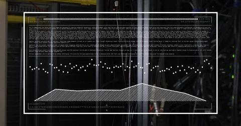 Image of data processing over server room 写真素材