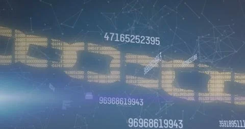 Image of data processing over shapes and chain Illustrazione stock