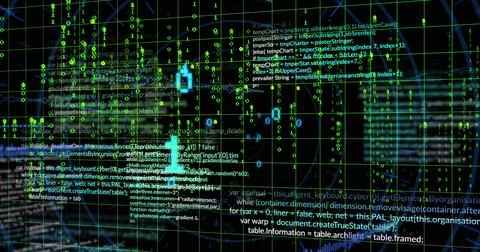 Image of data processing over shapes Foto stock