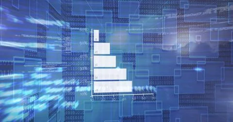 Image of data processing over shapes on white background Stock Photos