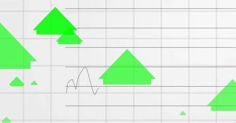 Image of data processing over shapes and question mark Foto stock