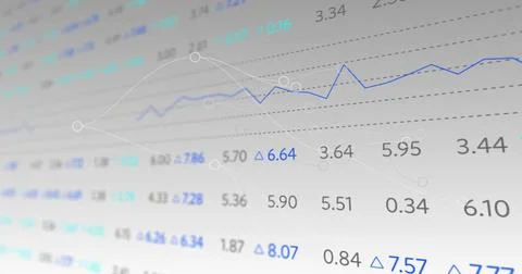 Image of data processing over shapes Stock Photos