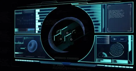 Image of data processing over shapes Foto stock