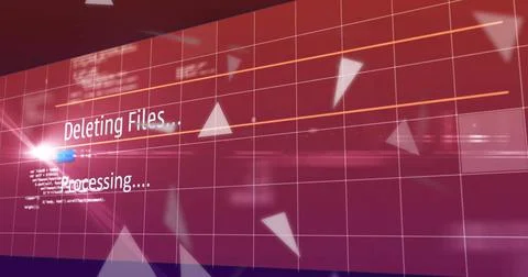 Image of data processing over shapes and loading bar Foto stock