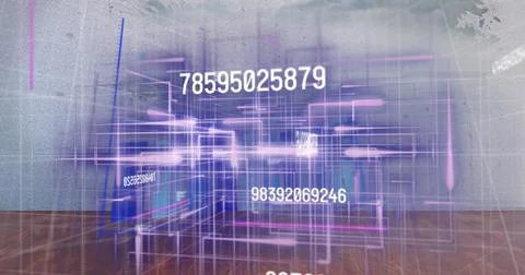 Image of data processing over shapes 스톡 사진