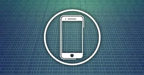 Image of data processing over smartphone icon Foto stock