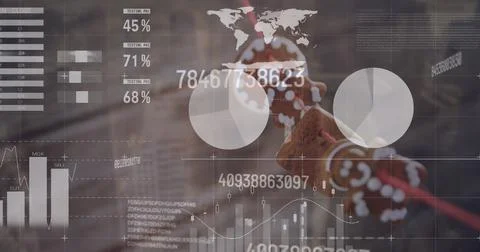 Image of data processing over sweets Stockillustratie
