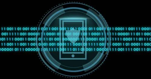 Image of data processing over tablet icon and scope scanning 스톡 일러스트