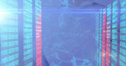 Image of data processing over virtual interface Stock Illustration