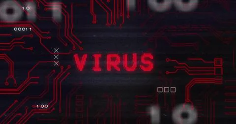 Image of data processing over virus text Stock Illustration