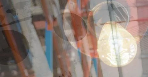 Image of data processing over warehouse Foto stock