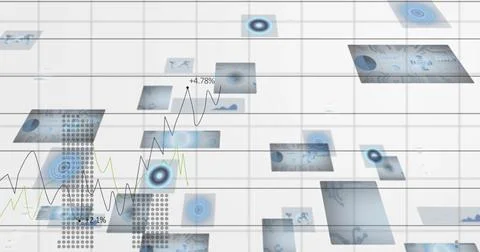 Image of data processing over white background Stock Illustration