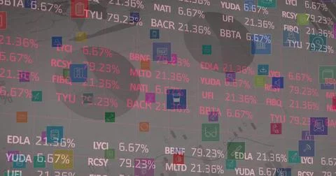 Image of data processing over white background 스톡 일러스트