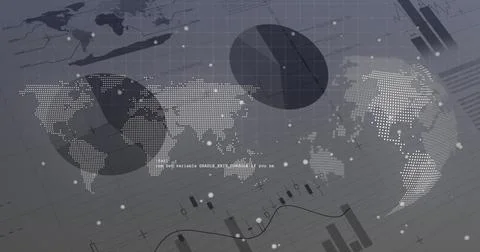 Image of data processing over white background Foto stock