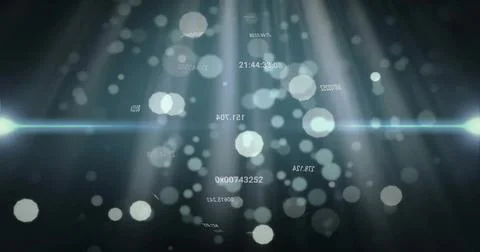 Image of data processing over white spots 스톡 사진