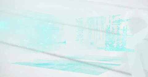 Image of data processing over white background Foto stock