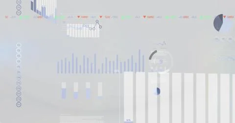 Image of data processing over white background Foto stock