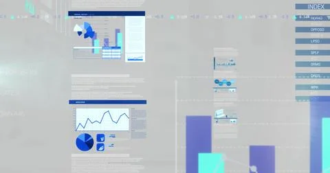 Image of data processing over white background Foto stock