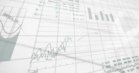Image of data processing over white background Foto stock