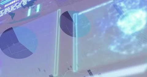 Image of data processing over white background Foto stock