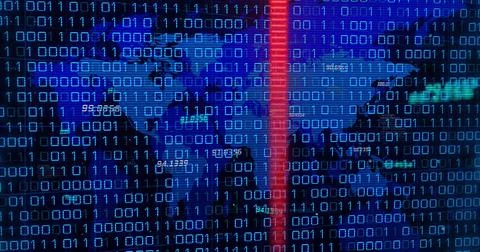 Image of data processing over world map Stock Illustration