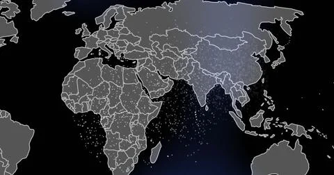 Image of data processing over world map Illustrazione stock