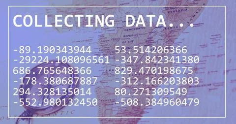 Image of data processing over world map Stock Photos