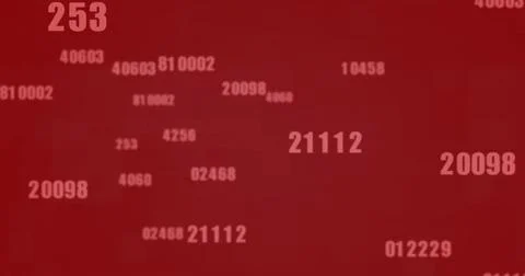 Image of data processing on red background Stock Photos