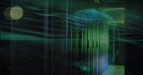 Image of data processing with scope scanning over computer servers 스톡 사진