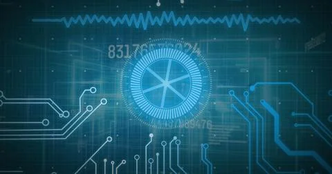 Image of data processing, scope scanning and computer circuit board 写真素材