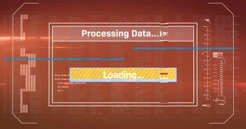 Image of data processing on screen 스톡 일러스트