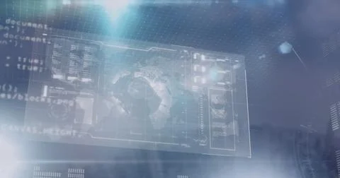 Image of data processing on screens イラスト素材