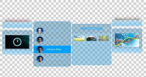 Image of data processing on screens over transparent background Stock Illustration