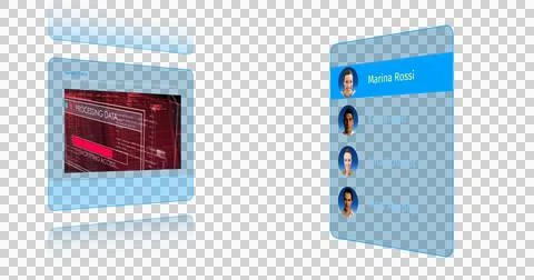 Image of data processing on screens over transparent background Stock Illustration
