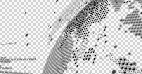 Image of data processing with spinning globe over transparent background Illustrazione stock