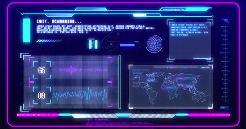 Image of data processing text over screen and world map Stock Photos
