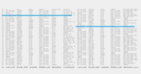 Image of data processing on white and blue computer screen Illustrazione stock