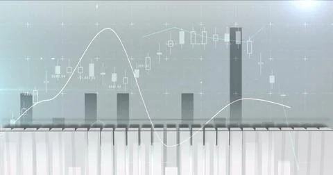 Image of data processing on white background Stock Illustration