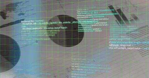Image of data processing on white background 스톡 일러스트