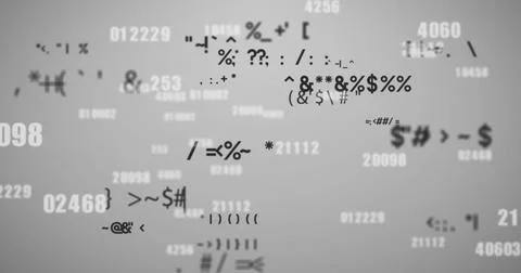 Image of data processing on white background Illustrazione stock