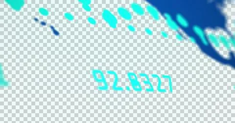 Image of data processing with world map over transparent background Illustrazione stock