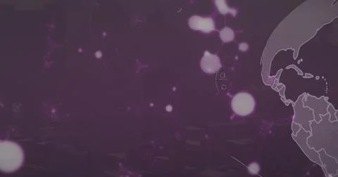 Image of data with science formulas, molecules and globe on digital interface Stock Illustration