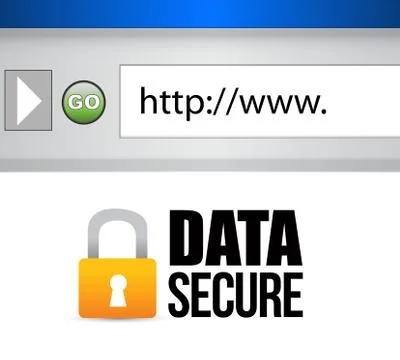 Image of a data secured message. illustration design Stock Illustration