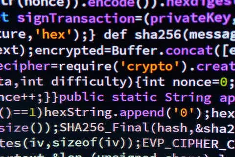 Image depicts a C coding environment within an Integrated Development Envir.. Foto stock