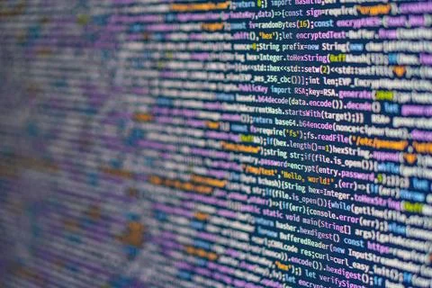 Image depicts a creative, artistic representation of binary code within com.. Stock Photos