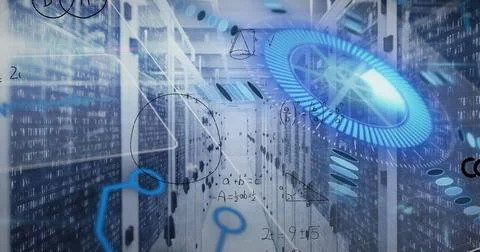 The image depicts a network of internet service providers or data processing Stock Illustration