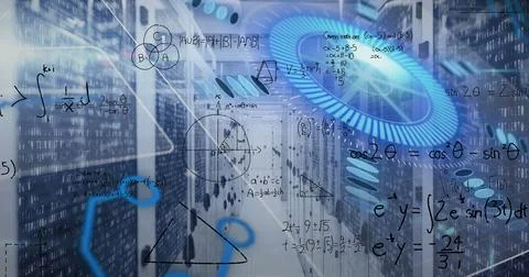 The image depicts a network of internet service providers or data processing Stock Illustration