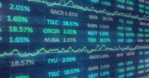 This image depicts the processing of stock exchange financial data Stock Photos