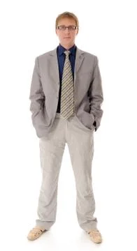Image description The person on a white background. Looking at camera. Stock Photos