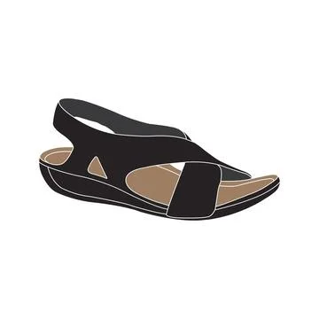Image design of women's sandals Illustrazione stock